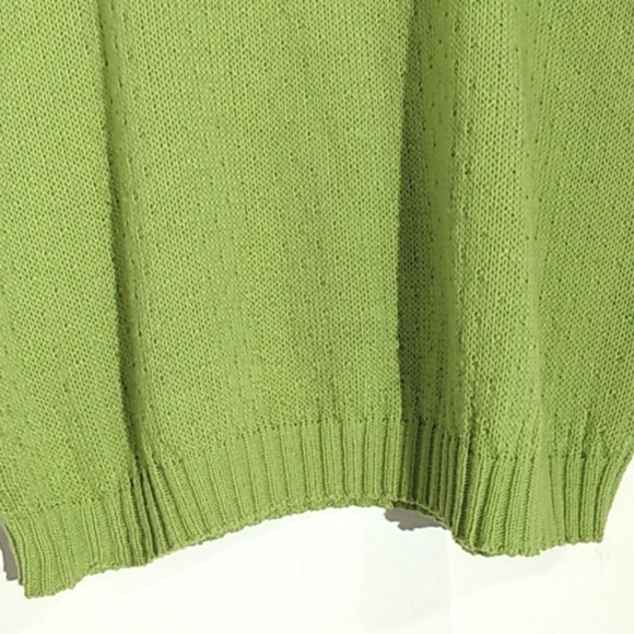 HABAND GREEN SHORT SLEEVE KNITTED SWEATER SIZE LARGE - Picture 6 of 9